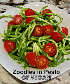 zoodles in a avocado pesto sauce