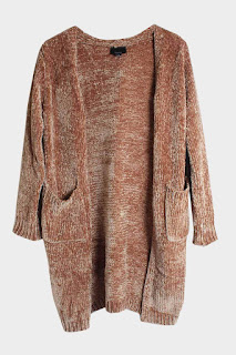 blush chenille cardigan