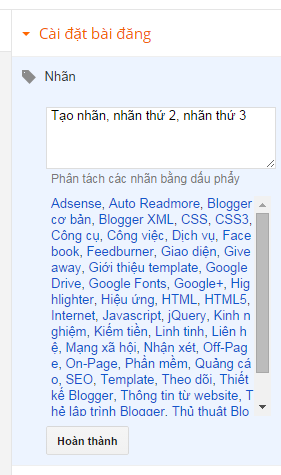 Thêm và xóa nhãn một bài viết, them va xoa nhan mot bai viet