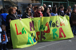 Protesta en el colegio La Milagrosa