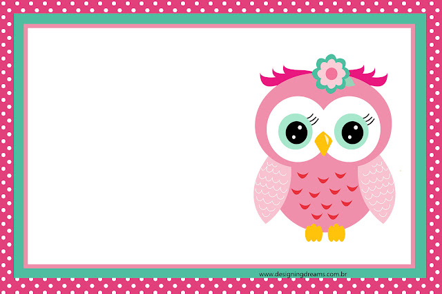 Pink Owl Quinceanera Free Printable Invitations, Labels or Cards.