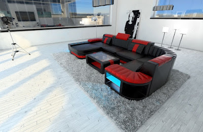 Design Sectional Sofa BELLAGIO LED U Shape