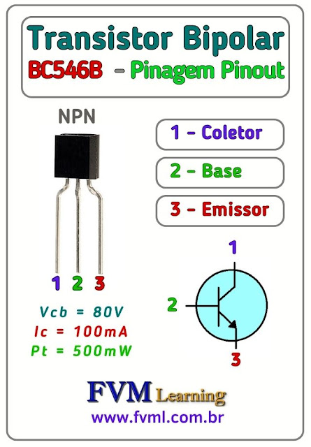 Datasheet-Pinagem-Pinout-transistor-NPN-BC546B-Características-Substituição-fvml
