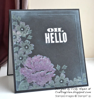 Chalkboard technique using Stippled Blossoms from Stampin' Up