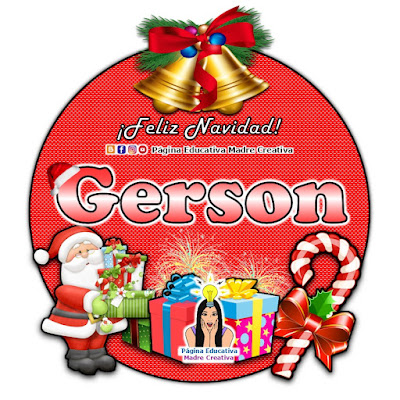 Nombre Gerson - Cartelito por Navidad nombre navideño