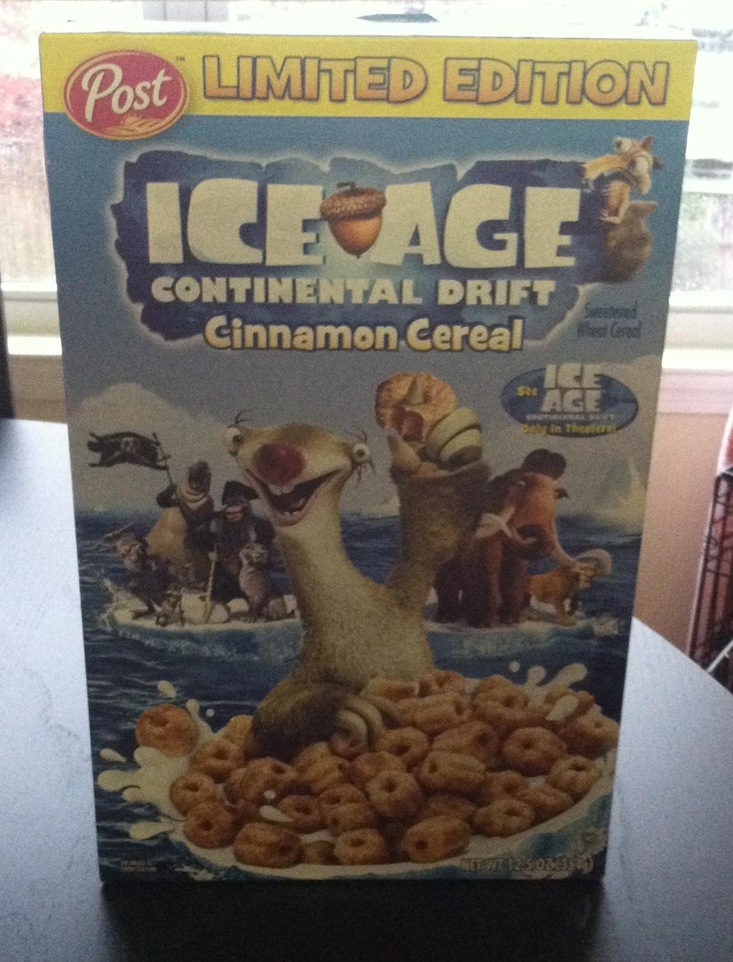 Ephemeral Noms: Ice Age Continental Drift Cinnamon Cereal