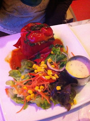 And Mom's was a stuffed pepper with salad.