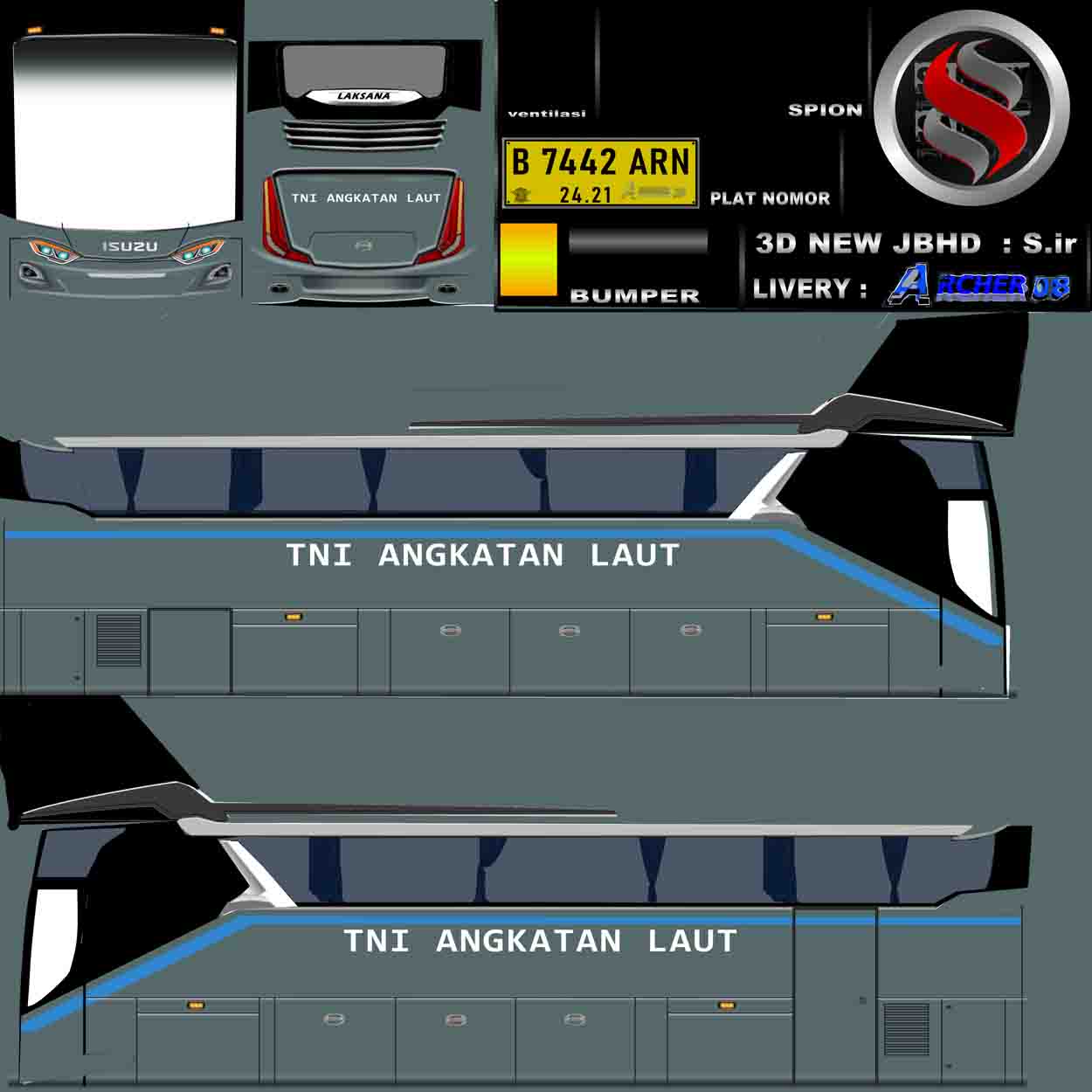 livery bus tentara