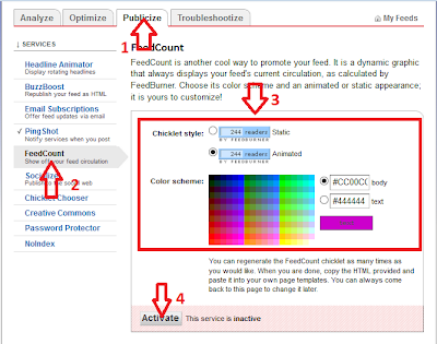 Cara Memasang Widget Readers by Feedburner di Blog