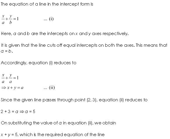 Solutions Class 11 Maths Chapter-10 (Straight Lines)