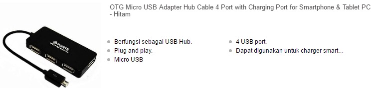 Harga Kabel USB OTG Adapter 4 Port Rp 155.100