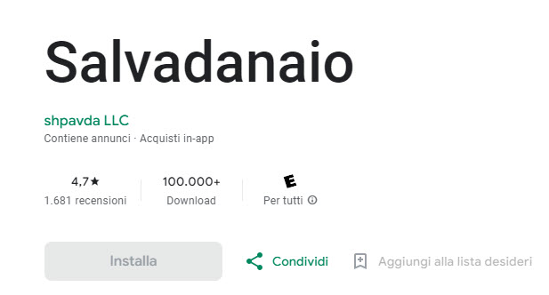 applicazione salvadanaio