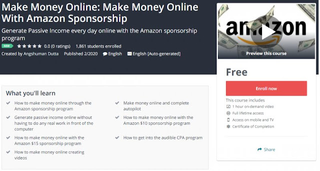 [100% Free] Make Money Online: Make Money Online With Amazon Sponsorship