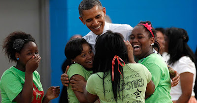 President Obama with women of color