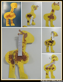 photo of: Giraffes painted in preschool, added detail for manes