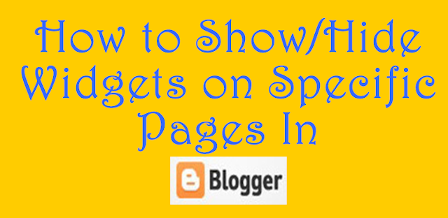 Show hide widgets in blogger
