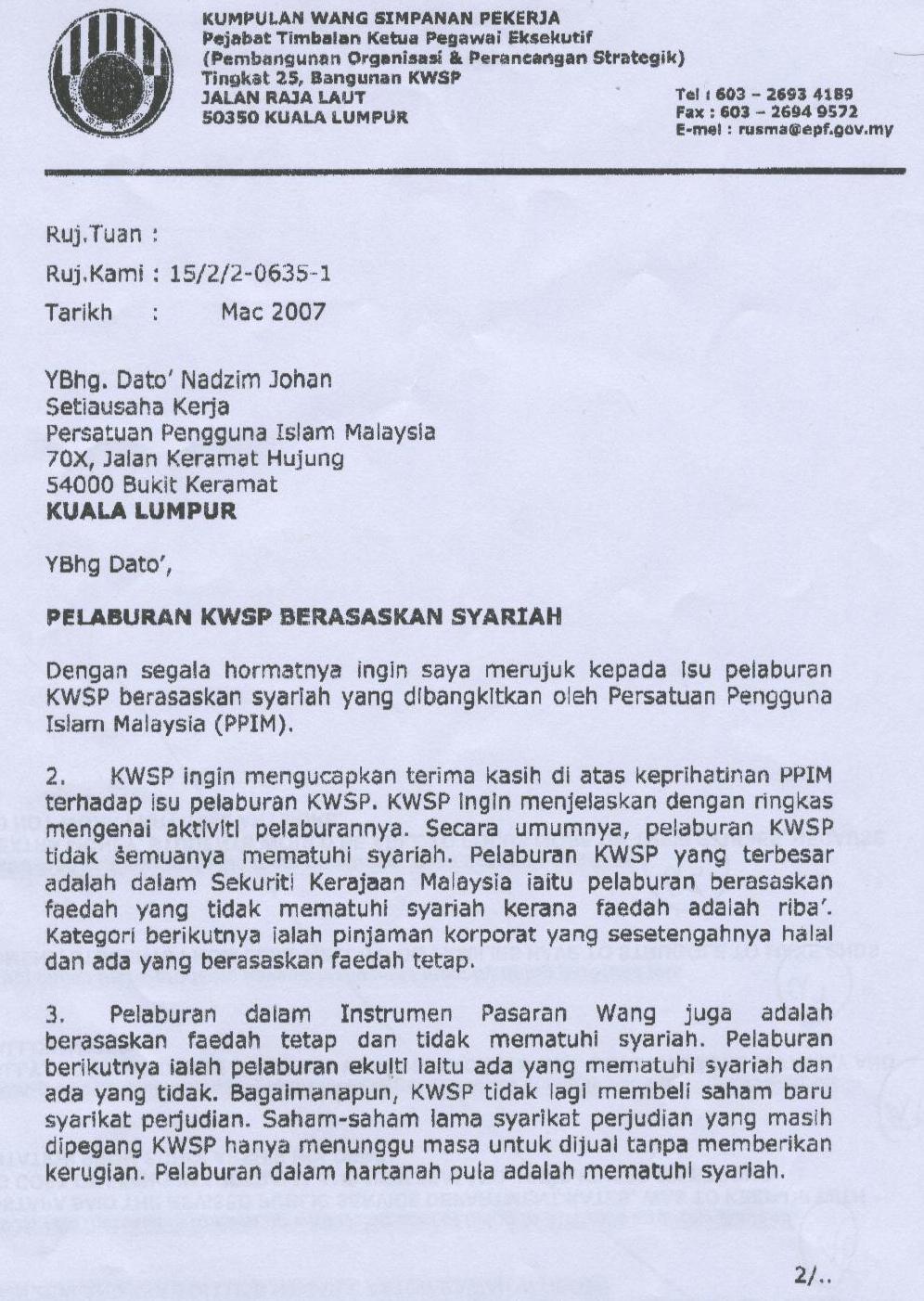 CAHAYA HIDUPKU Biar RUGI di Dunia Asalkan UNTUNG di Akhirat ~ KWSP 11%