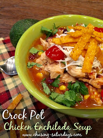 Chasing Saturdays, Crock Pot Chicken Enchilada Soup, Easy Recipe