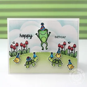 Sunny Studio Stamps: Timeless Tulips and Froggy Friends Birthday Cards by Amy Yang