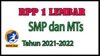 RPP 1 Lembar SMP Tahun 2020 RPP 1 Lembar SMP/MTs Kurikulum 2013