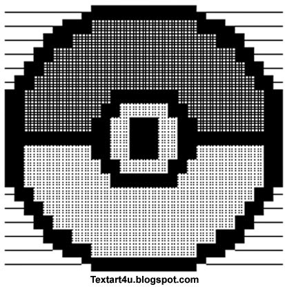 Pokeball Copy Paste ASCII Text Art | Cool ASCII Text Art 4 U