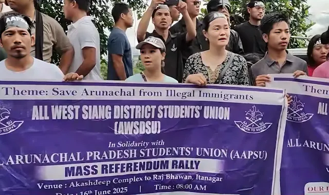AAPSU Organised a Mass Referendum Rally in Itanagar Demanding the Deportation of Illegal Immigrants