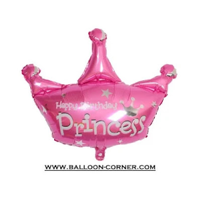 Balon Foil Happy Birthday Mahkota Princess Mini
