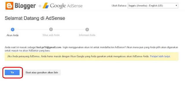 4 Langkah Mudah Cara Mendaftar Googel Adsense lewat Blogspot