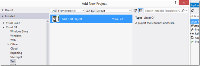 Creando un nuevo proyecto de UT