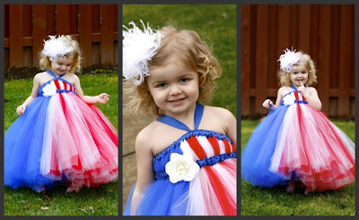  This fantastic dress makes your little girl become a princess of Independence Day.