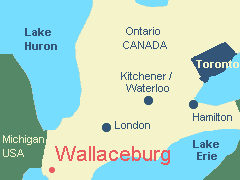 Location of Wallaceburg, Ontario