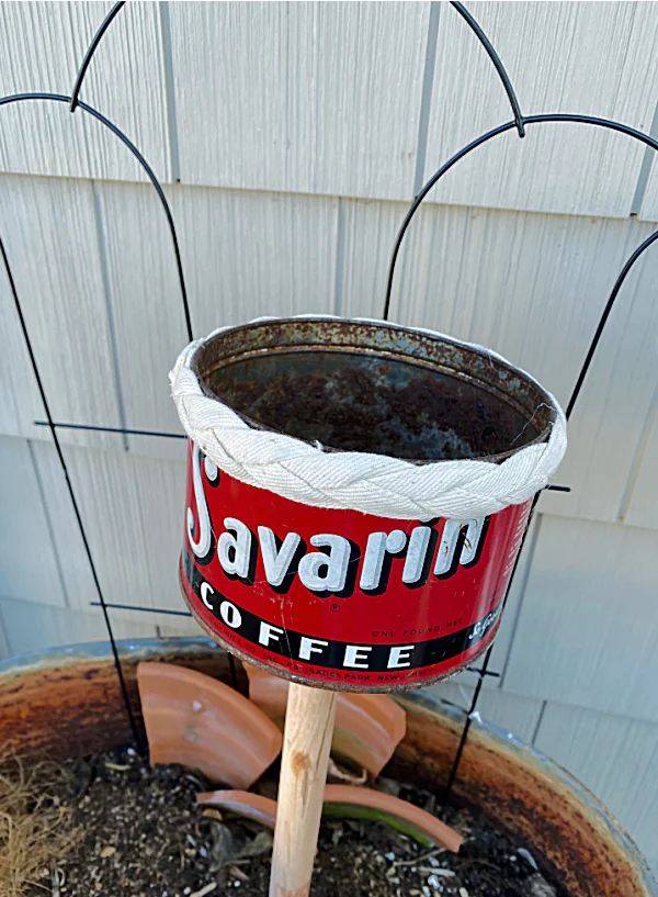 empty coffee can planter