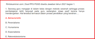 SOAL  PEDAGOGIK PPG PGSD DISERTAI JAWABAN  TAHUN 2021 BAGIAN 1