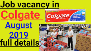 Latest 12th pass government jobs 2019 , August, jobs in colgate company 2019