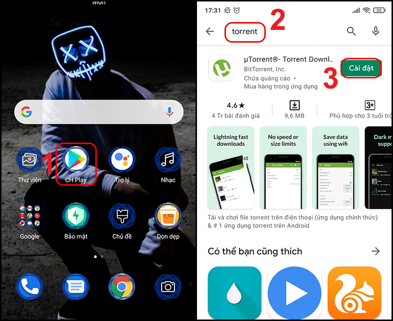 Tải về trên điện thoại Android