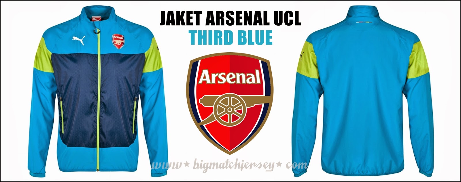  Jaket Training  UCL Arsenal Puma Biru 2014 2019 Big 