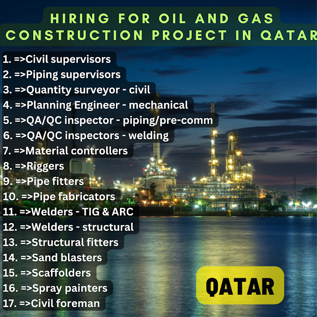 Hiring for Oil and Gas Construction Project in Qatar