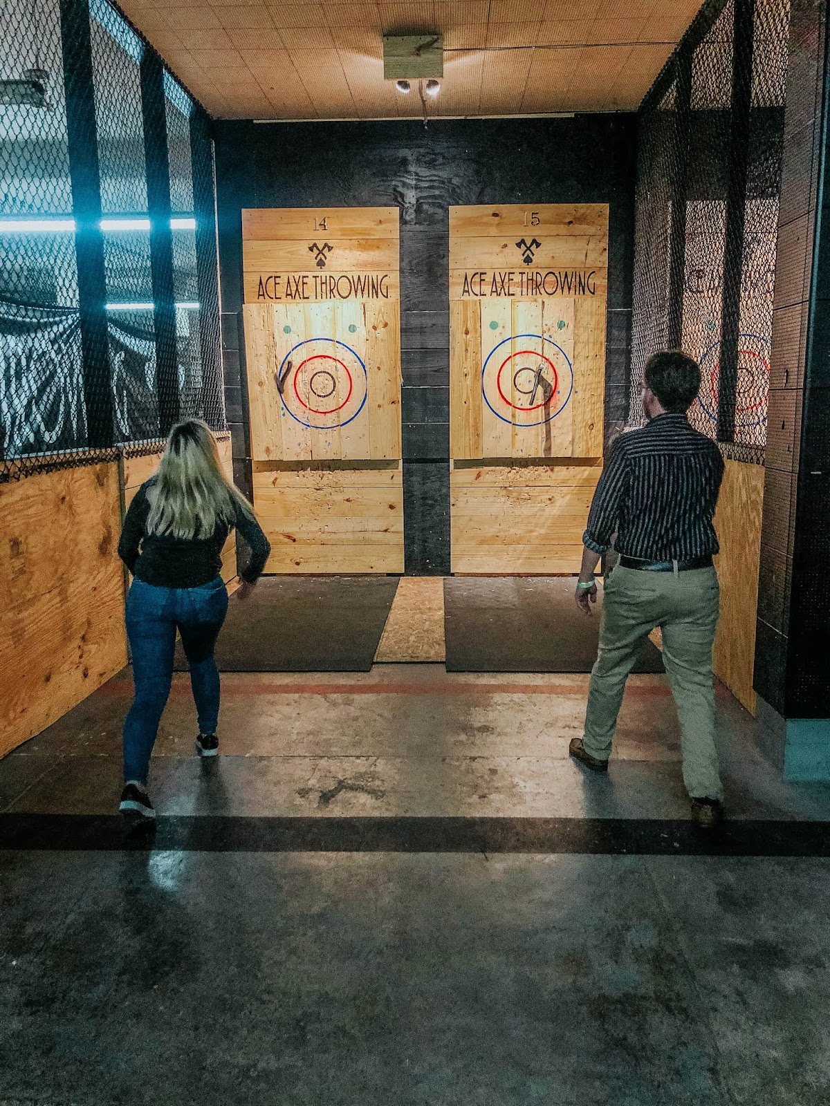 Family Bonding Over Axe Throwing