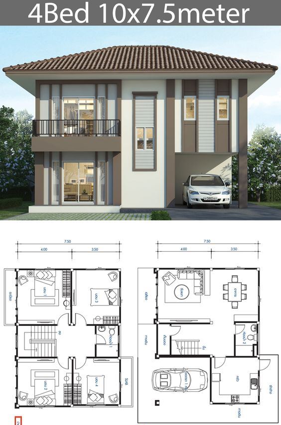 Koleksi Desain Denah  Rumah  2 Lantai Lengkap dengan  Tampak