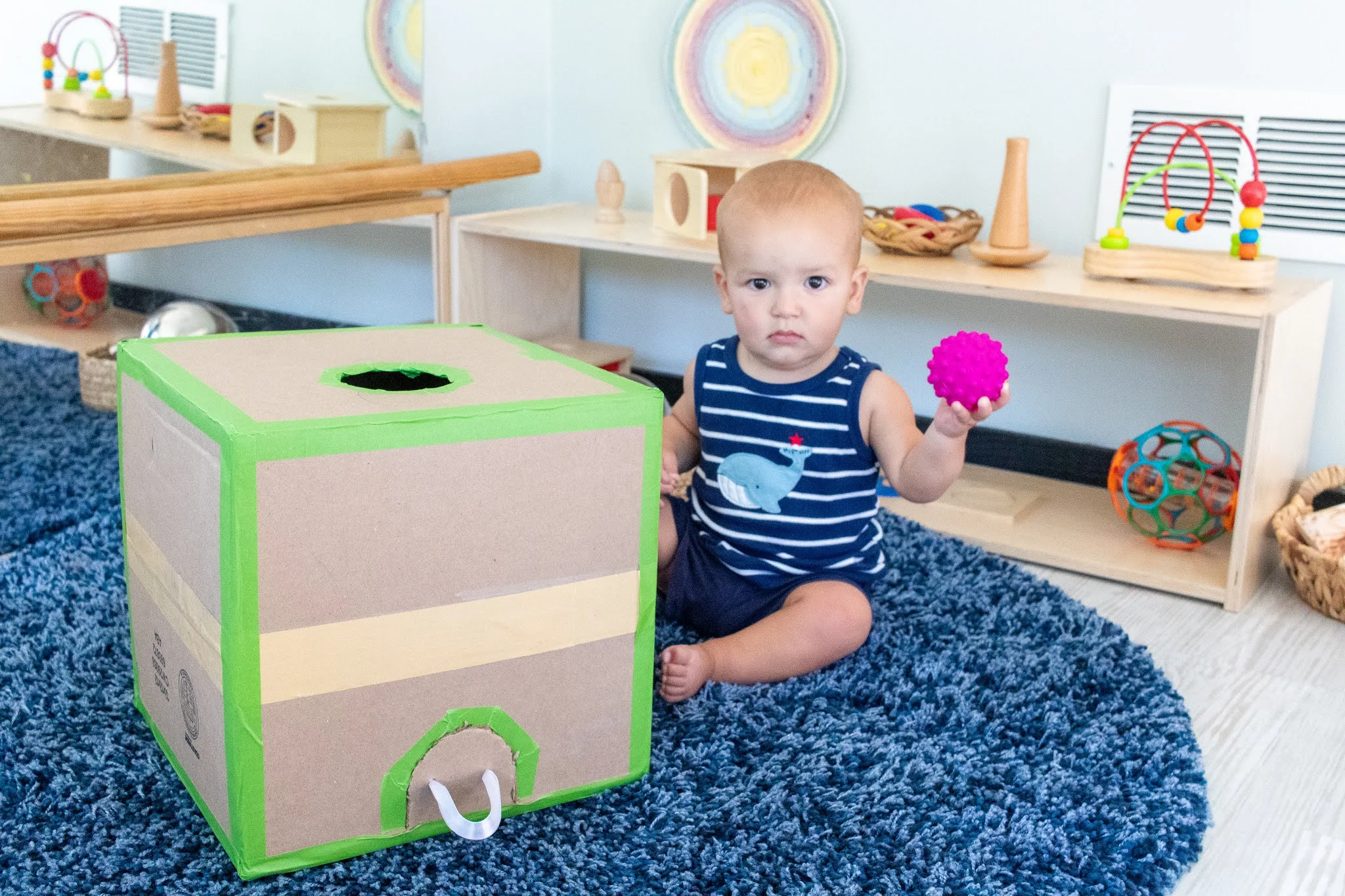 This  Montessori baby DIY is an easy way to entertain and play with your baby while making learning fun.