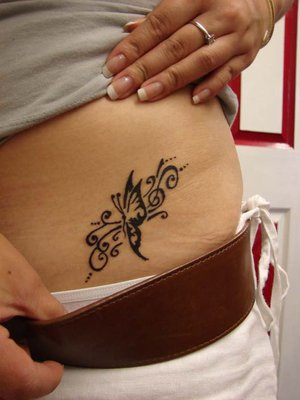 Beautiful Art of Lower Front Tattoos Especially Butterflies Tattoo Designs