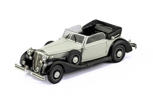 Horch 853A cabriolet 1:43, coleccion coches militates de la segunda guerra mundial altaya españa