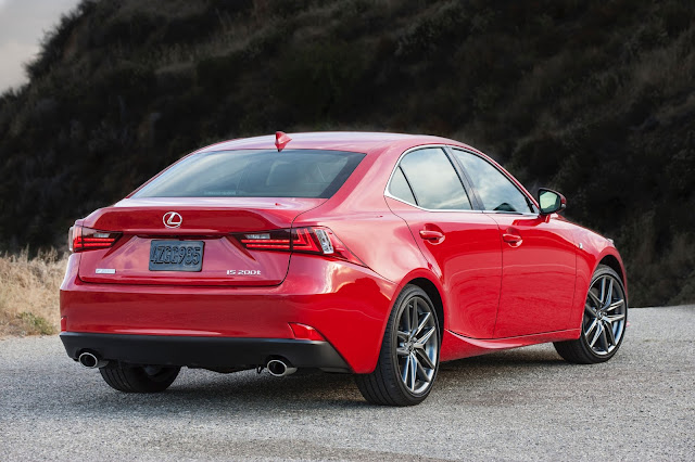 Rear 3/4 view of 2016 Lexus IS 200t