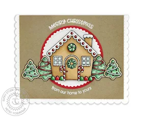 Sunny Studio Stamps: Jolly Gingerbread From Our Home To Yours Kraft Christmas Card by Mendi Yoshikawa