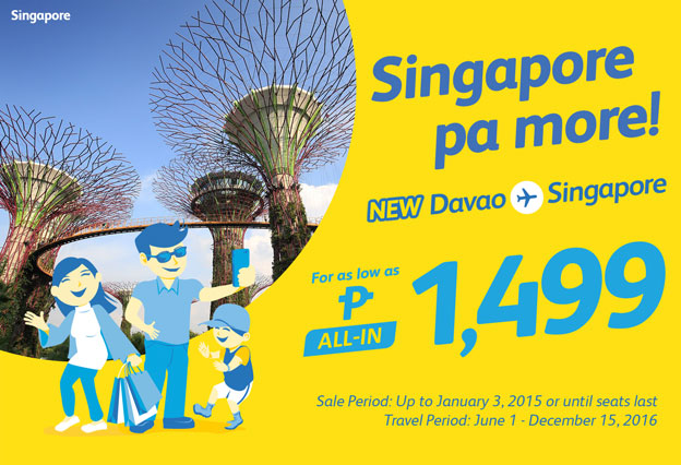 Cebu Pacific Airlines Davao to Singapore 2016