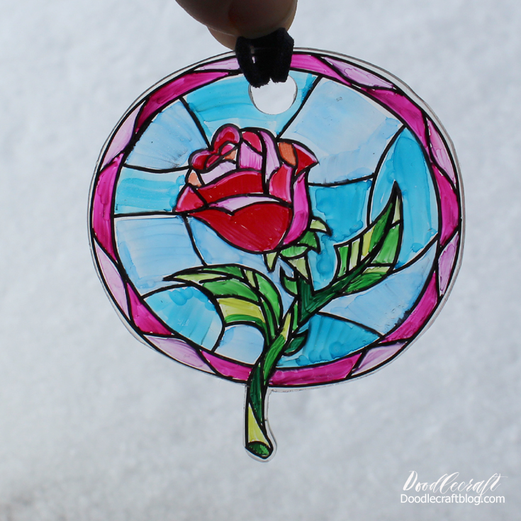 Beauty And The Beast Enchanted Rose Suncatcher