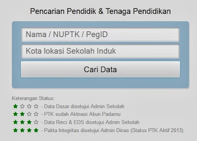 KEMDIKBUD untuk mengecek data NUPTK dengan alamat   Teknik BARU Cek Data NUPTK Individu & per Sekolah