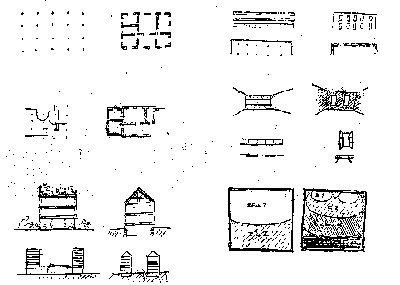 Le Corbusier Comparative sketches to show the advantages of the 'Five Points'