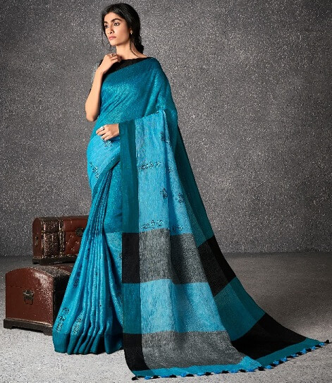 Khadi Linen Saree Online