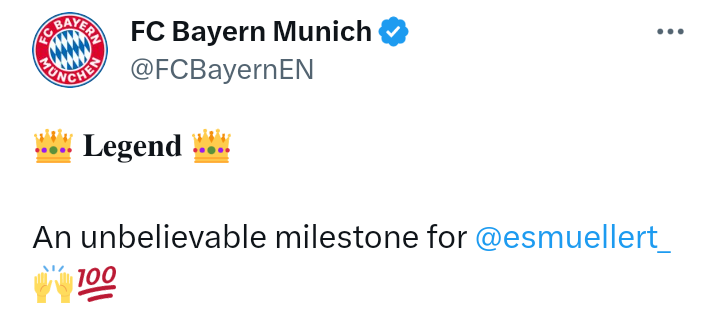 German midfielder, Thomas Muller, hit 100 Uefa Champions League (UCL) wins after Bayern Munich's 4-3 win over Manchester United on Wednesday 20 September, 2023 at Allianz Arena